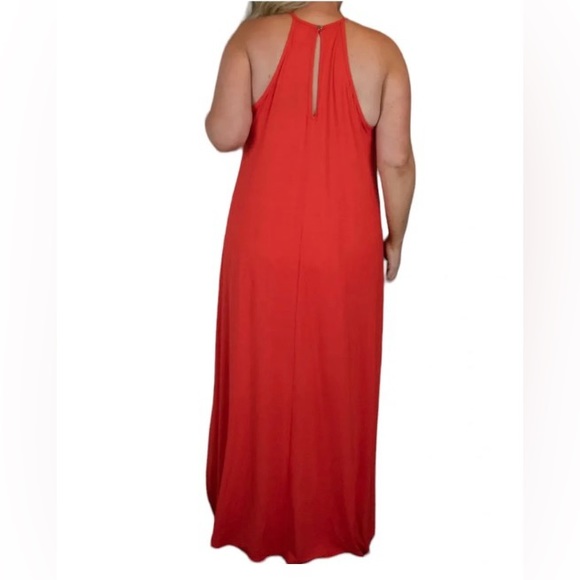 Women’s Red Crochet Maxi Dress - Picture 3 of 9